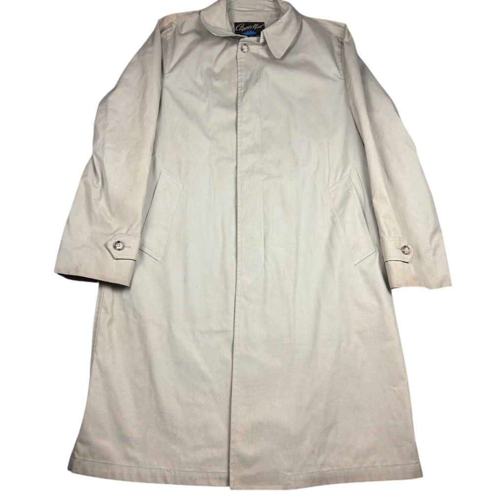 Vintage Clipper Mist Londontown Tan All Weather Trench Coat Mens Beige Jacket